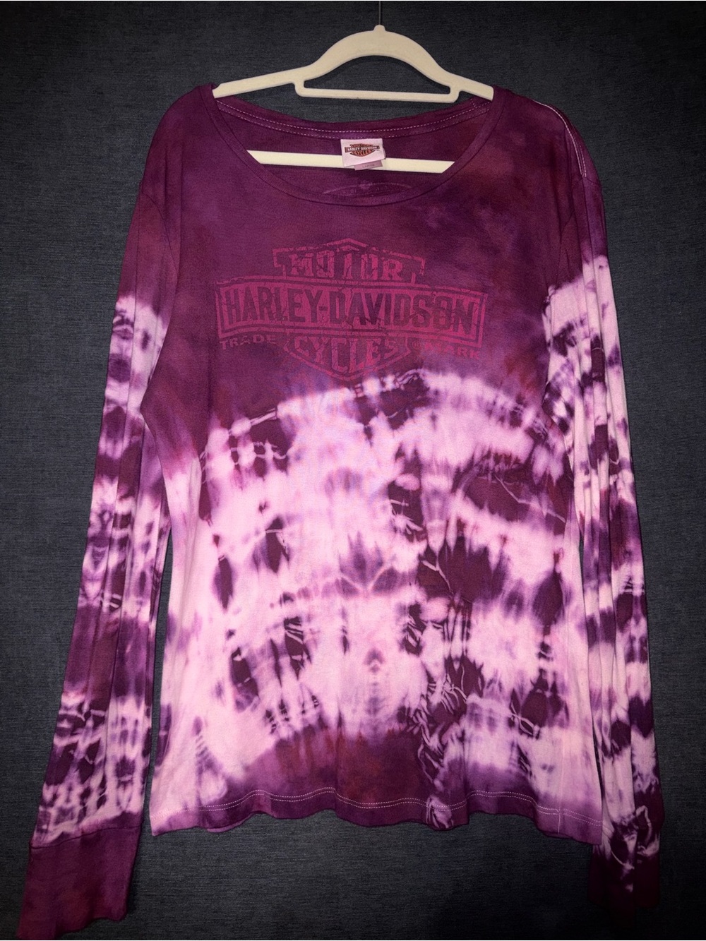 Harley-Davidson Women’s Purple Tie-Dye Long Sleeve Tee